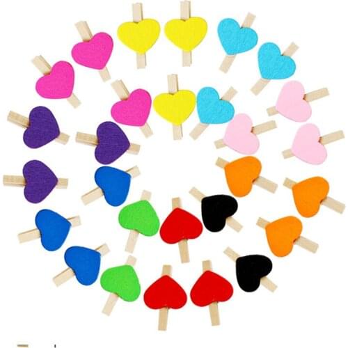 100pcs 3.0Cm Creative Clip Photos Decoration Patchwork Pegs Wood Crafts Decorative Pegs Wood Crafts Home Decoration Wall