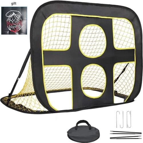 2 In 1 Pop Up Kids Soccer Goal Indoor Outdoor Soccer Football Target Net For Improving Passing Accuracy Portable Carrying Bag