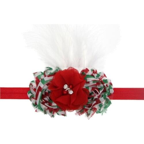 Cute Kids Fine Christmas Gift To Baby Girls Feather Designer Hair Bands Rhinestone Flower Headbands Factory Fast Delivery 6PCS