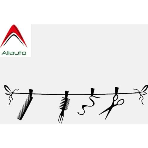 Aliauto Creative Car Sticker Hair Salon Beauty Tools Hairdresser Stylist Vinyl Motorcycles Decoration Reflective Decal,17cm*4cm
