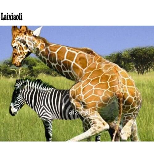 Diy Diamond Painting Cross Stitch Giraffe zebra Needlework Diamond Embroidery Full square Round drill Mosaic Decoration home art