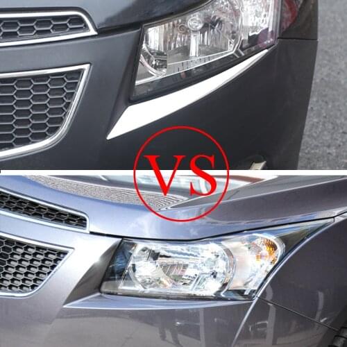 Carmilla Car Accessories Headlight Eyebrow Sticker for Chevrolet Cruze Sedan Hatchback 2009 - 2015 ABS Chrome Stickers
