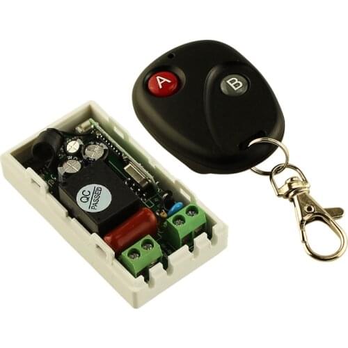 AC 220 V 1CH Wireless Remote Control Switch System Wireless Light Receiver Transmitter 2 Buttons A B Remote 315mhz 433.92mhz