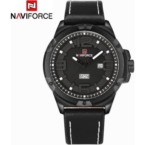 2017 Luxury Brand NAVIFORCE Watches Men Quartz Analog 3D Dial Leather Clock Man Sports Watches Army Military Watch Relogios saat