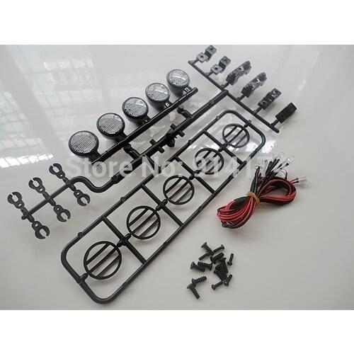 YUKALA 1/10 RC car parts Intensifying Lamps /light fixture with led lights 5 lamps white and black for R/C car and R/C truck