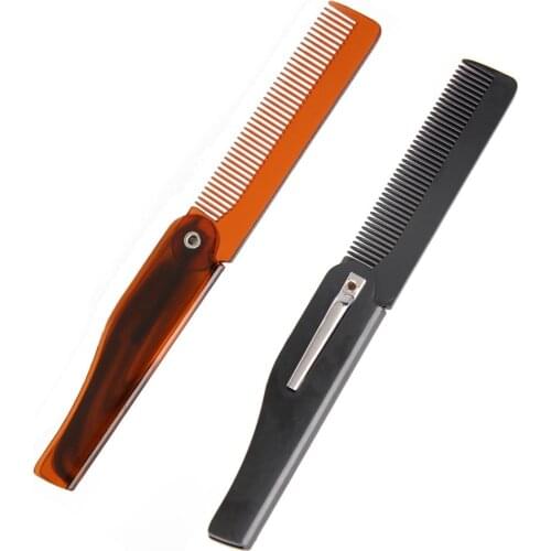 Design Foldable Hair Comb Pocket Clip Hair Moustache Beard Comb Hair Styling Tool Hairdressing Hair Comb For Men Women Combs