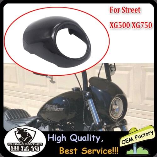 For 2014-2017 Harley Davidson Street XG500 XG750 Motorcycle Glossy Black 5 3/4" Headlight Fairing ABS 5.75" Headlamp Mask Cover