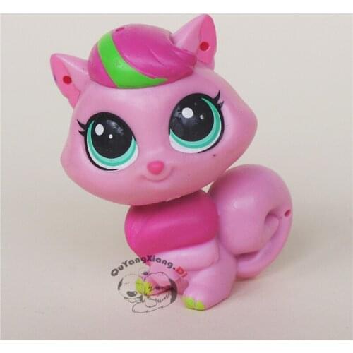 CWM039 Pet Shop Animal Sitting pink cat doll action Figure kitten