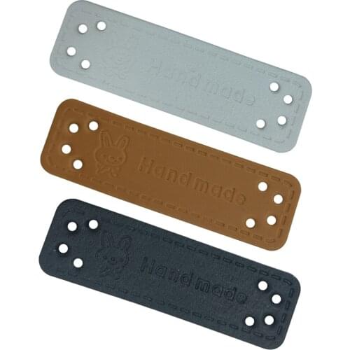 Hand Made Sewing Labels for Clothing Diy Rabbit Logov Leather Craft Supplies for Gift Needlework Leather Tag for Clothes Tags