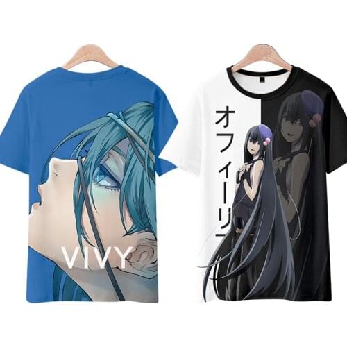Japan Anime Vivy -Fluorite Eyes Song- Diva Estella Grace T-shirt Cosplay T shirt Men Women Couples Summer Short Sleeve Tee Tops