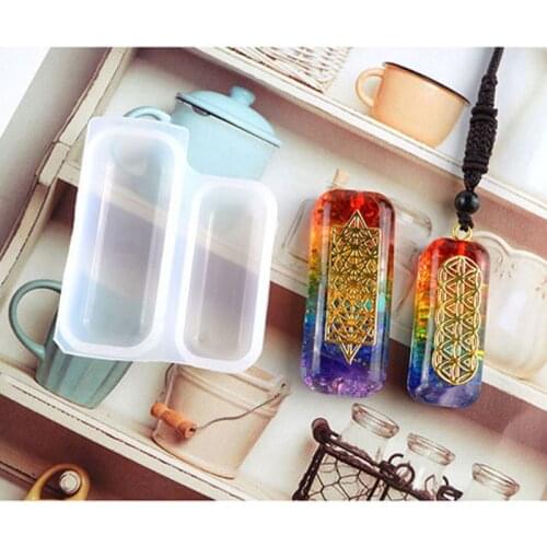 Faceted Round Square Orgonite Resin Pendant Mold Crystals Stones Orgone Silicone Resin Mold Keychain Jewelry Making Tool T84A