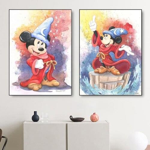 Disney Watercolor Painting Mickey Mouse Diy Diamond Painting Cross Stitch Disney Princess Nursery Wall Art Decoration Childrens