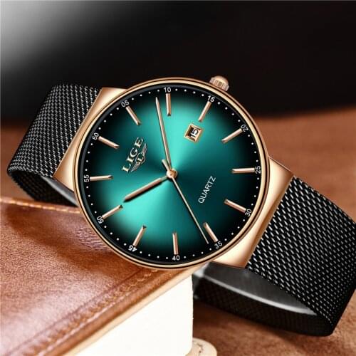 LIGE Sports Date Mens Watches Top Brand Luxury Waterproof Fashion Cool Watch Men Ultra Thin Dial Quartz Clock Relogio Masculino