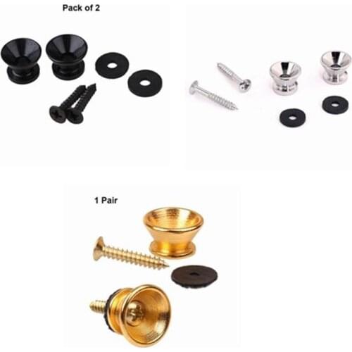 Metal Guitar Strap Buttons Metal End Pins for Acoustic Classical Electric Guitar Bass Ukulele(Pack of 2)