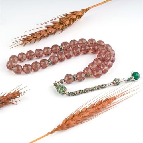 REVIST High Quality Guaranteed 925 Sterling Silver For Men Tassel zultanite stone 33 Pcs Rosary size 10mm color: brown, black