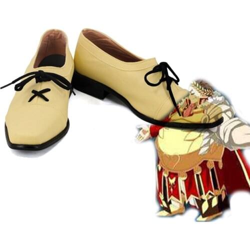 FGO Julius Caesar Cosplay Fate Grand Order Gaius Julius Caesar Cosplay Shoes Yellow Boots Custom Made