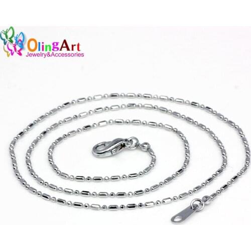 OlingArt Female Fashion 1.5MM 43CM 3pcs/lot Gold Silver-color Clavicle chain necklaces DIY Women Jewelry making Accessories