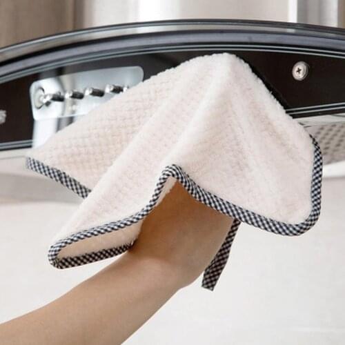 Hangable Wash Cloth Super Absorbent Microfiber Towel Cloth Kitchen Cleaning Rags for Dish Washing Tableware Home