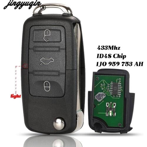 Jingyuqin 434MHz Car Remote Key DIY for VW/VOLKSWAGEN Passat/Bora/Polo/Golf/Beetle 1J0959753AH / HLO 1J0 959 753 AH