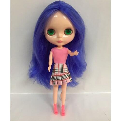 Purple hair Nude Blyth Doll Factory doll Suitable For DIY For Girls 20170801