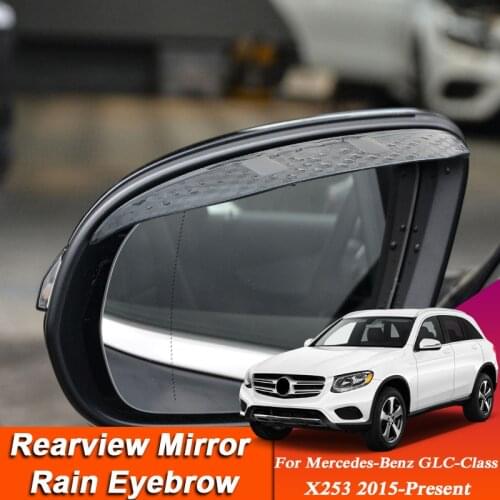Car-styling For Mercedes-Benz GLC-Class X253 2015-PresenCarbon Fiber Rearview Mirror Eyebrow Rain Shield Anti-rain Cover Sticker