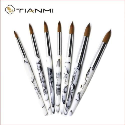 TIANMI Gradient Color Kolinsky Acrylic Nail Brushes Nail Art Tool Nail Polish Brush Set Painting Pen For NAIL Beginner