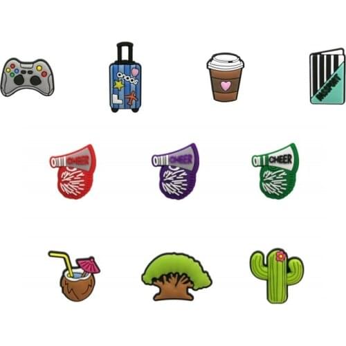 NEW arrival 1PCS casual travel PVC Shoe Charms Accessories Fit for Shoes Bracelets Bands Croc JIBZ Shoe Buckle Ormaments