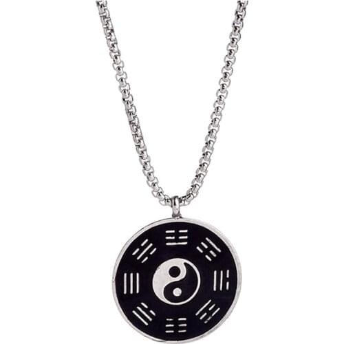 Unique Fashion Creative Design Chinese Style Tai Chi Yin and Yang Balance Gossip Necklace Mens Necklaces Jewelry Accessories