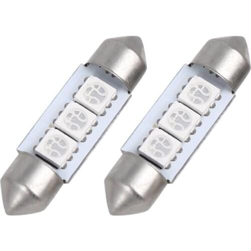 Uxcell 2 Pcs Green 36mm 5050 SMD 6 LED 0.4W Festoon Dome Car Light Interior Lamp Bulb