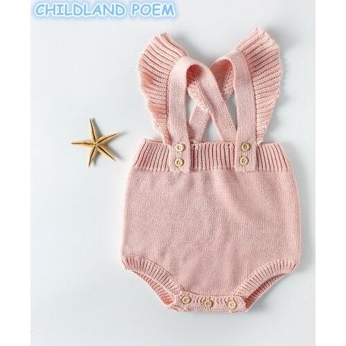 Sping Winter Baby Clothes Baby Knit Romper For Girls Newborn Baby Girls Romper Ruffle Princess Toddler Jumpsuits Baby Overalls