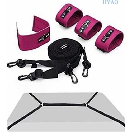 2021 BDSM Couples Games Adults Sex Toys For Women Sex Bondage Bed Set EroticToys Handcuffs Ankle Cuff Restraints Sex Swing