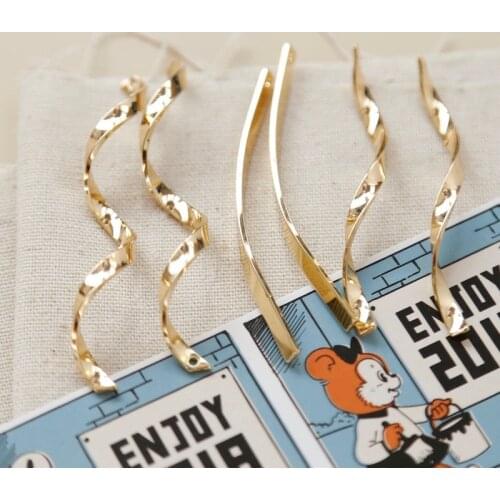 3 types of wave pendants 18k gold-plated color-preserving pendants handmade earrings making materials and basic accessories