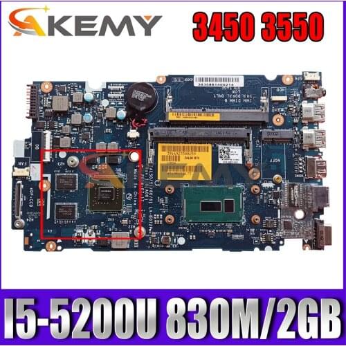 Akemy I5-5200U 830M/2GB FOR Dell Latitude 3450 3550 Laptop Motherboard LA-B072P CN-01J67F 1J67F Mainboard 100%Tested