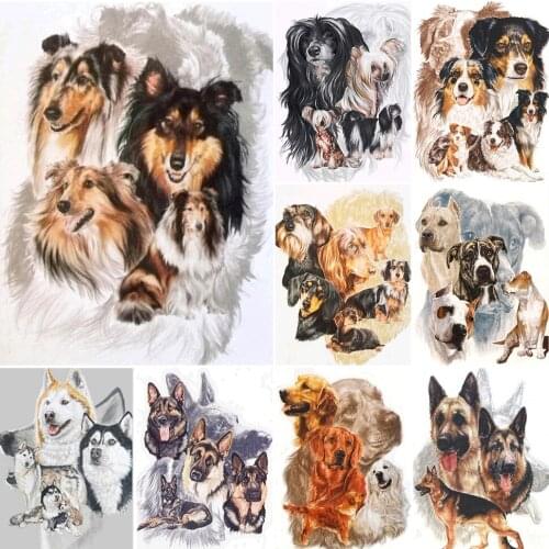 5D DIY Diamond Painting Animals Dog Cross Stitch Kit Full Drill Square Embroidery Mosaic Art Picture of Rhinestones Decor Gift