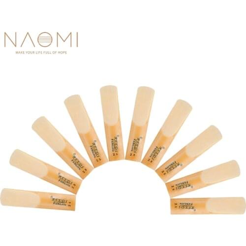 NAOMI 10pcs/box Alto Saxophone Reeds Alto bE Saxophone Reeds Bamboo 2-1/2 Sax Reed Strength 2.5 For Sax Player