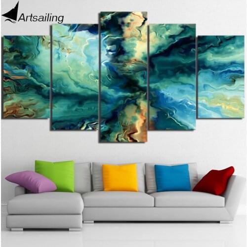 ArtSailing 5 panel canvas art print HD Abstract Goddess of sea print paintings for living room Poster 2018 dropshipping NY-7650C
