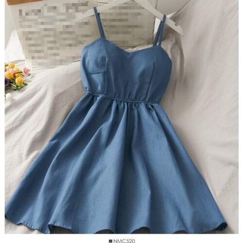 B4821 2021 new fashion sexy retro back drawstring tie women summer pure color high waist dress trend cheap wholesale