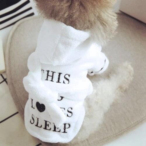 Pet Bathrobe Super Absorbent Towel Cotton White Robe Coral Comfortable Thickened Pet Hooded Nightgown Pajamas