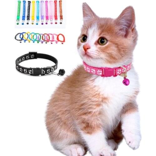 Colorful Cat Necklace Cat Collar With Bell Adjustable Buckle Collar Pet Supplies Cat Accessories Pet Supply Collar For Dog Good