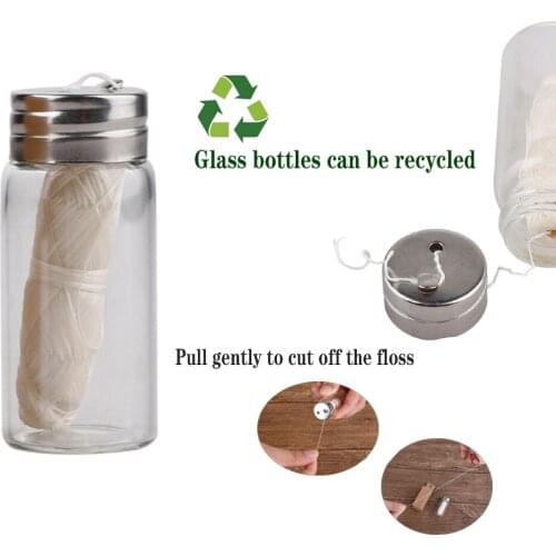 Eco-Friendly Dental Flosser Teeth Whitening Oral Hygiene Teeth Cleaning Wax Mint Taste Bamboo Dental Floss Spool Teeth Whitening