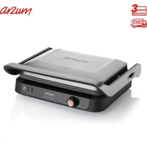 Arzum Deluxe Grill And Sandwich Maker Bread Oven Electric Grill Meat Steak Hamburger Breakfast Machine Frying Pan Barbecue