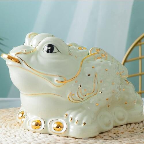 Ceramic three legged toad ornaments home wine cabinet ornaments golden cicada toad opening gifts furnishings home decoration