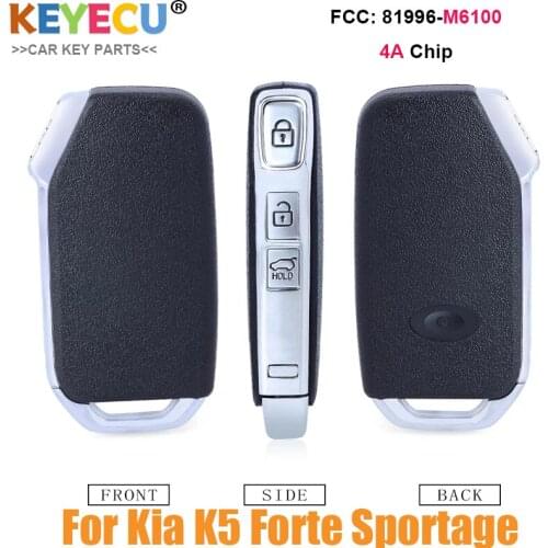 KEYECU Keyless Smart Remote Key Fob 81996-M6100 Q2000 for KIA K5 Forte Sportage after 2017 ,Fob 433MHz 4A Chip