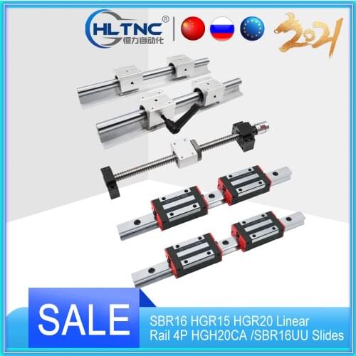 2PC SBR16 HGR15 HGR20 Linear Rail 4P HGH20CA /SBR16UU Slides 1 SFU1605 Ball Screw BK/BF12 End Support Coupling DSG16H CNC Set