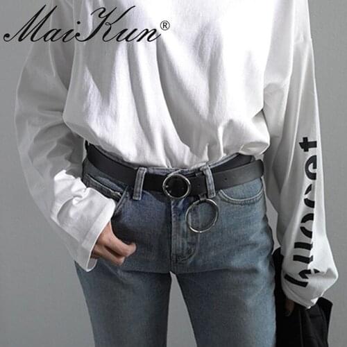 Maikun Thin Belts for Women High Quality Metal Pin Buckle Female Lovely Strap Waistband Women Belts for Dress Jeans