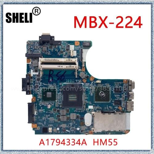 SHELI For SONY M961 MBX-224 Laptop Motherboard A1794334A HM55 DDR3 Mainboard