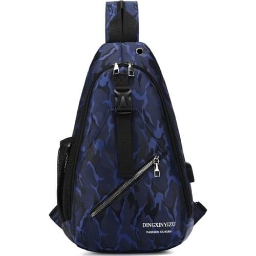 Chest Bag For Unisex Waterproof Design Nylon USB Charging Multifunctional Crossbody Bag Excursion Travel Shoulder Bag 2021Casual