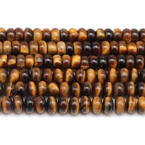 Natural Stone Yellow Tiger Eye Rondelle Beads For Jewelry Making 4 6 8mm Abacus Spacer Loose Beads Diy Necklace Bracelet 15
