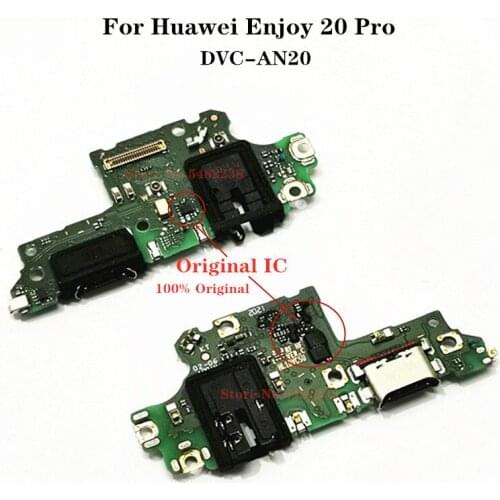 Original USB Charging Port Dock Flex Cable For Huawei Enjoy 20 Pro DVC-AN20 USB Charger Plug Board With Microphone Earphone Jack