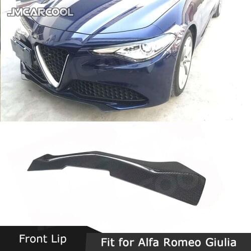 Carbon Fiber Front Bumper Lip Chin Spoiler Aprons Shovel Cover Car Decoration For Alfa Romeo Giulia Sedan 2015 2016 2017 2018